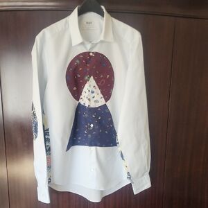 Kenzo Pale Blue Shirt with Blue and Burgundy Accents